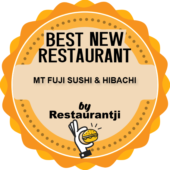 Restaurantji Best New Restaurant badge awarded to Mt Fuji Sushi & Hibachi in Greeley, Colorado