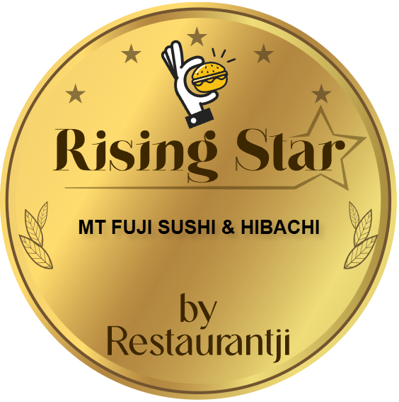 Restaurantji Rising Star badge awarded to Mt Fuji Sushi & Hibachi in Greeley, Colorado